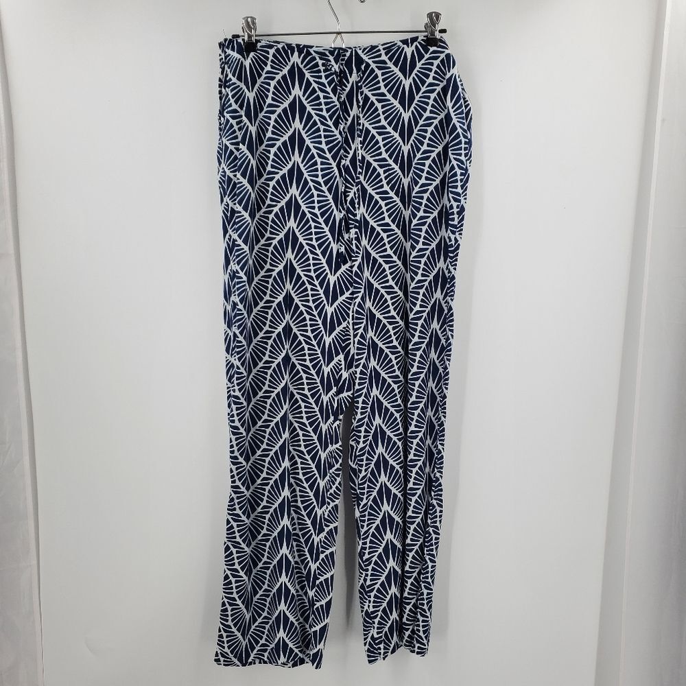 ESCAPADA blue white rayon resort pants - Picture 2 of 6